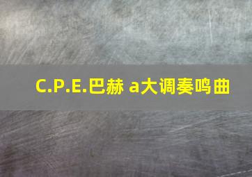 C.P.E.巴赫 a大调奏鸣曲